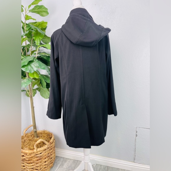 NWOT London Fog Black Box Rain A Line Trench Coat - Picture 5 of 11